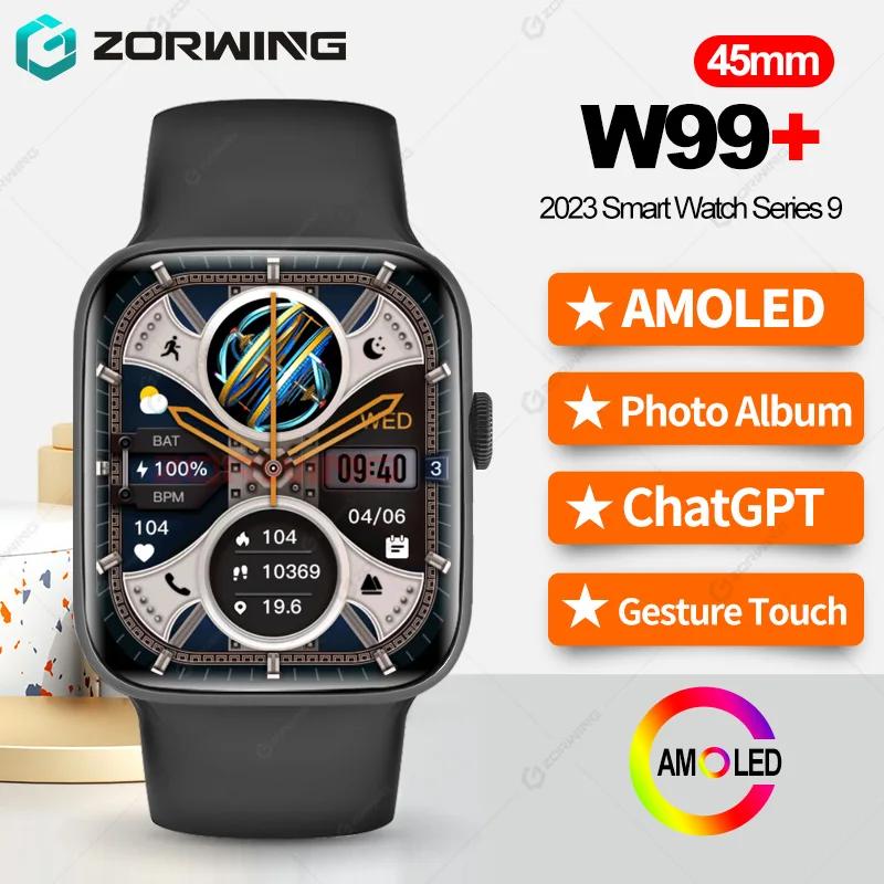 W99 ÷  AMOLED Ʈ ġ, ChatGPT ħ Ʈġ ø 9, 2GB ROM,  ٹ,  ġ, ȵ̵ IOS, 45mm